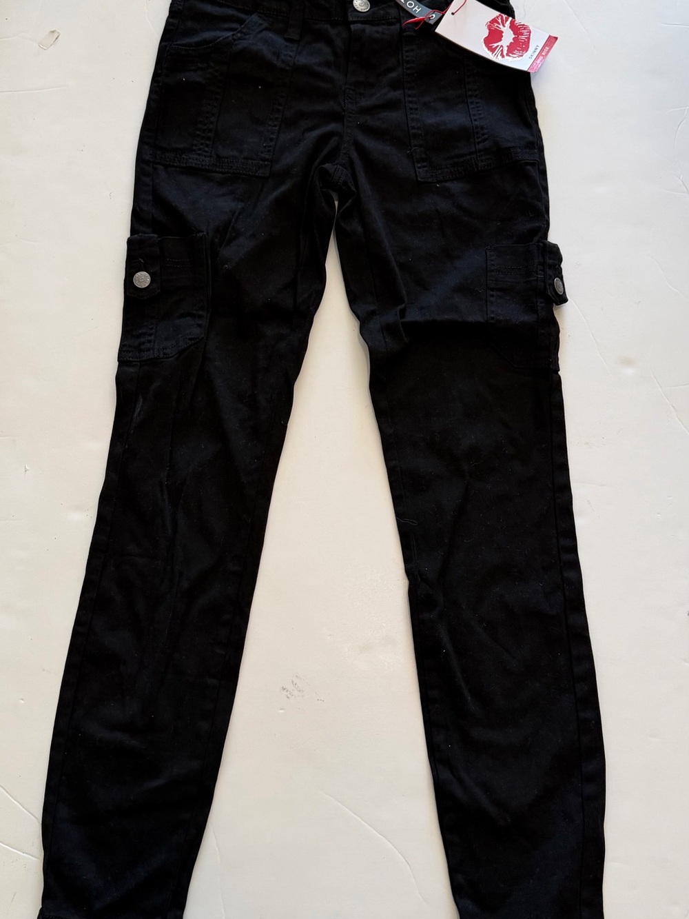 Hot Kiss Black Mid Rise Skinny Cargo Jeans